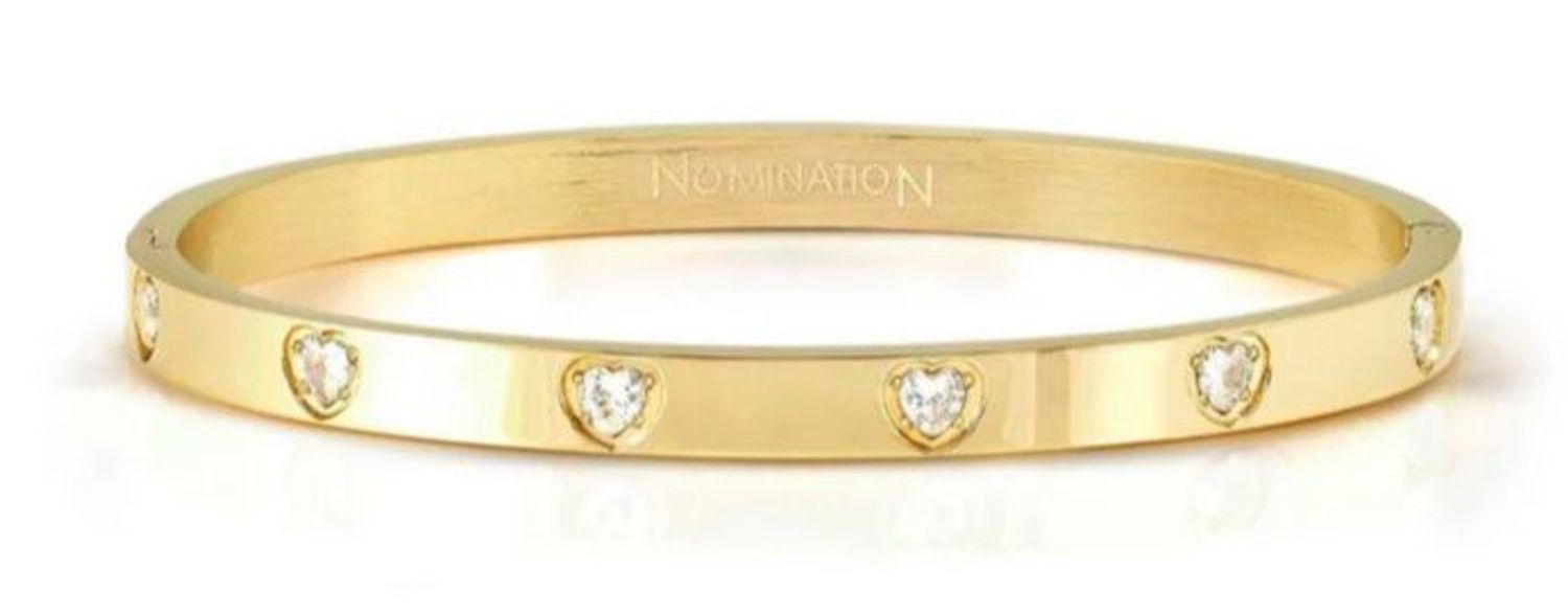 Sztywna bransoletka Nomination Pretty Bangles stalowa z białym sercem z cyrkonii 029529 020.jpg